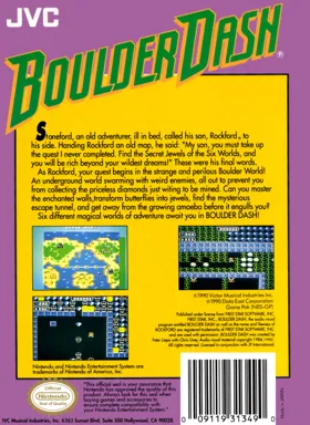 Boulder Dash (USA) box cover back